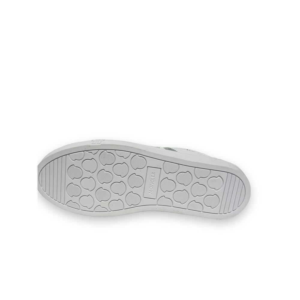 MONCLER White Leather Logo Accent Chrome Tab Ariel Sneakers Trainers EU 40 US 10 - Picture 8 of 9